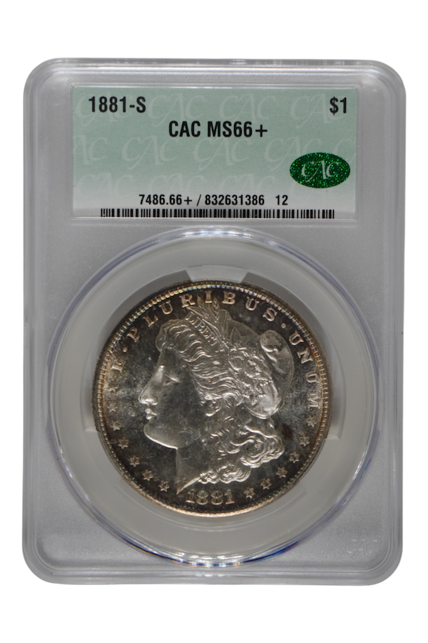 1881-S Morgan Silver Dollar CACG MS 66+ (Toned)