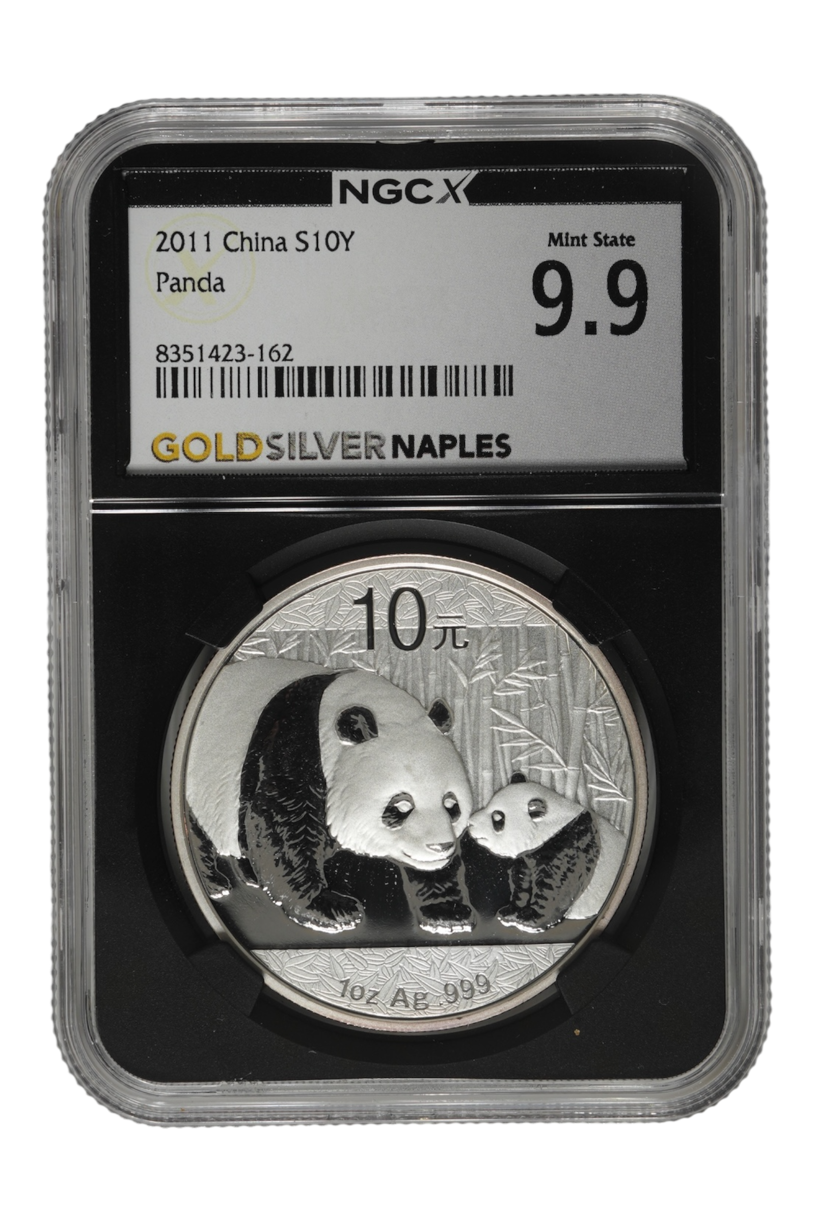 2011 1 oz Silver China Chinese Silver Panda NGCX 9.9
