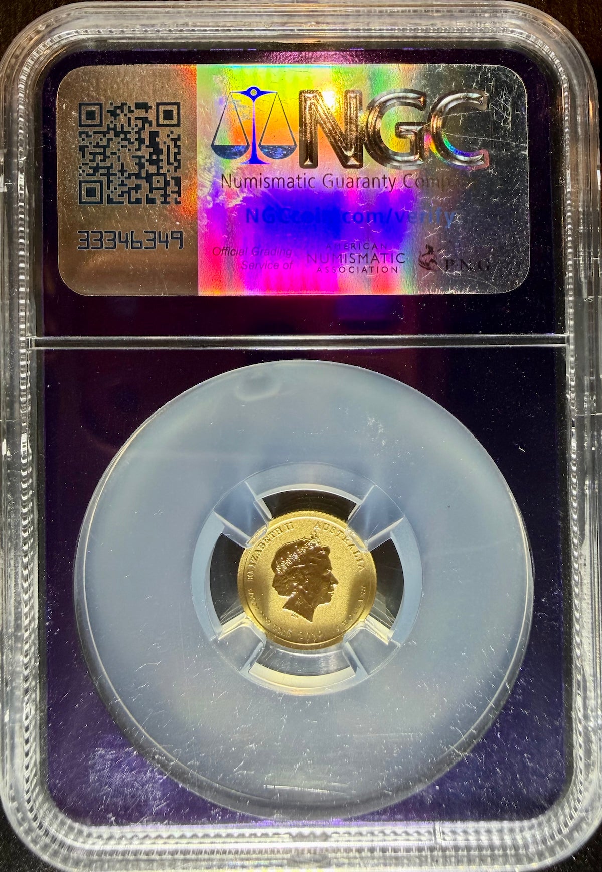 2019 1/20 oz Gold Australia Lunar Pig NGC MS 70