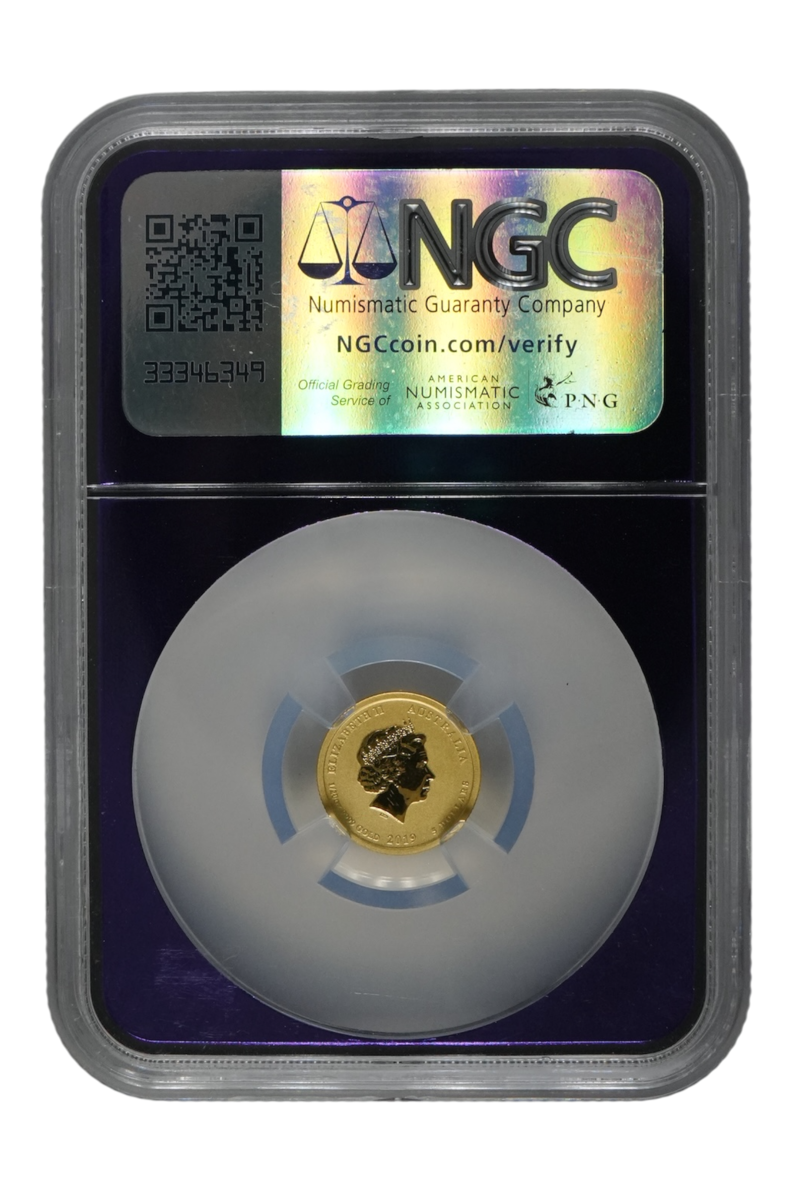 2019 1/20 oz Gold Australia Lunar Pig NGC MS 70
