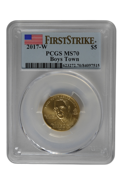 2017 0.2419 oz Gold United States Boys Town Centennial PCGS MS-70 FS