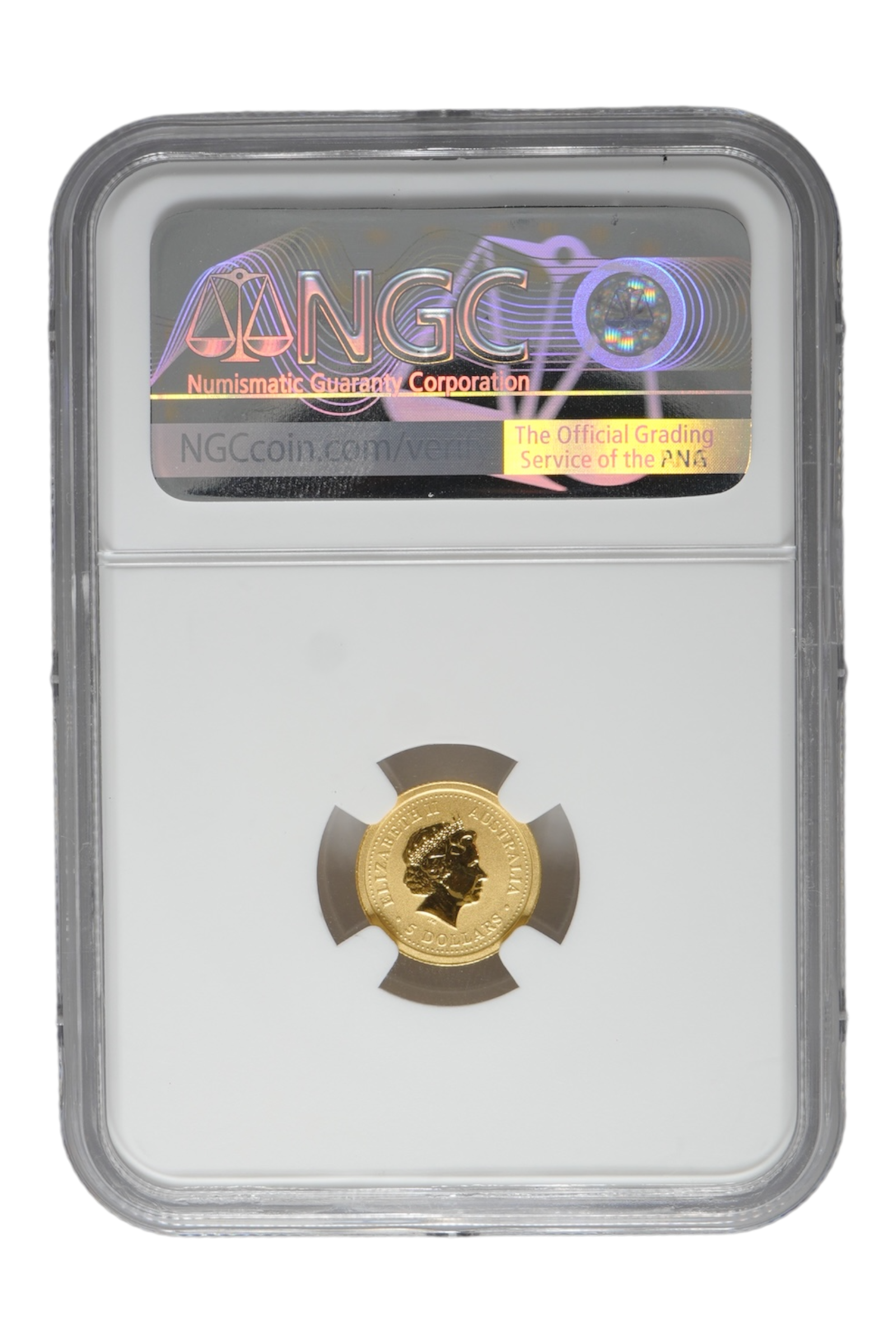 1999 1/20 oz Gold Australia Lunar Rabbit NGC MS 70