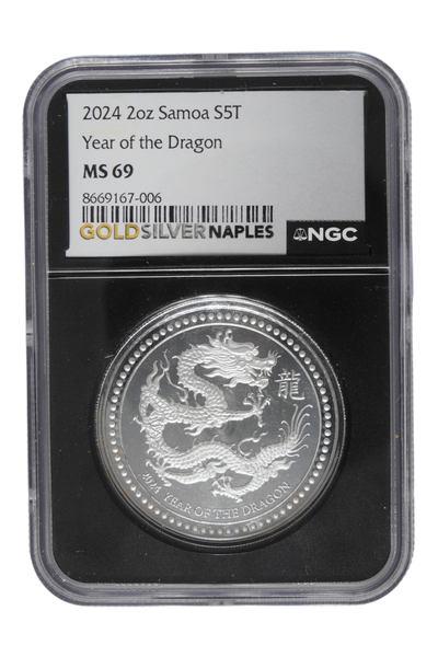 2024 1.998 oz Silver Lunar Dragon NGC MS 69