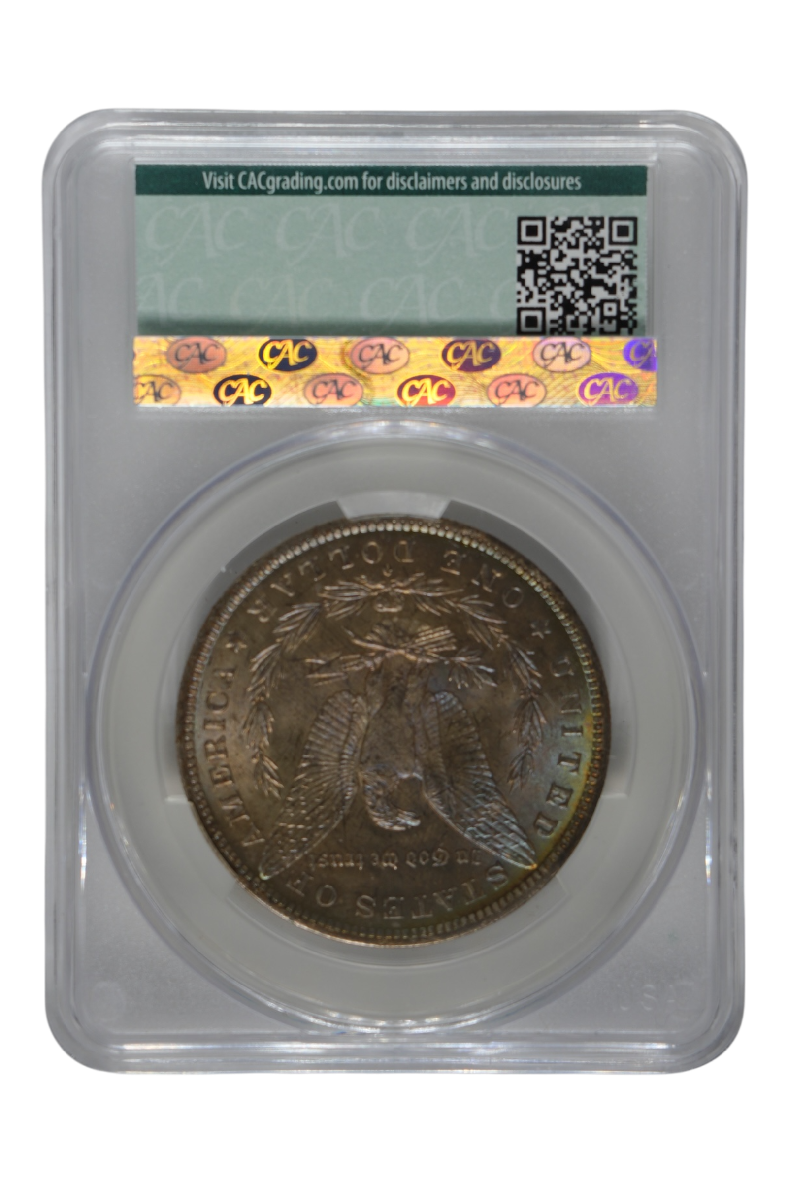 1884-O Morgan Silver Dollar CACG MS 64+ (Toned)