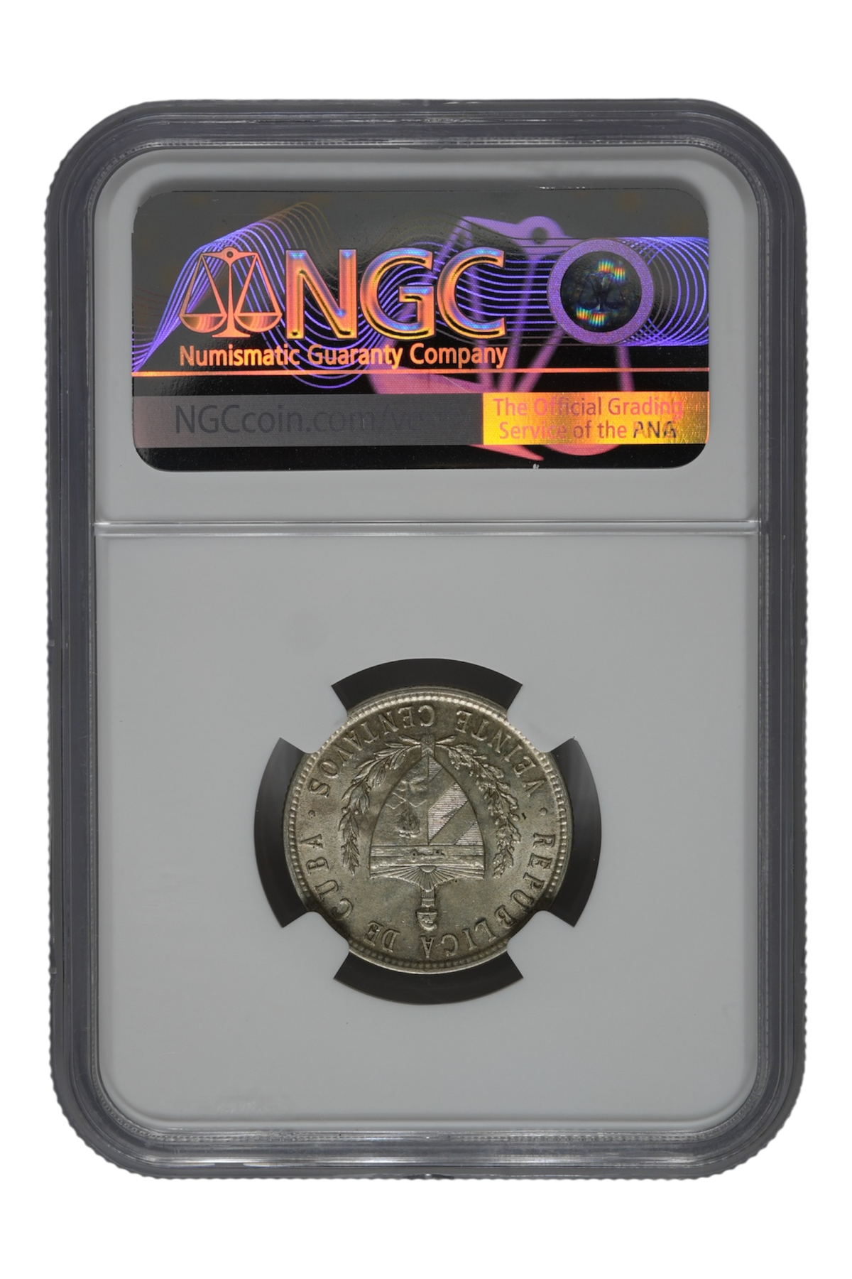 1949 0.1449 oz Silver Cuba 20 Centavos NGC MS-62